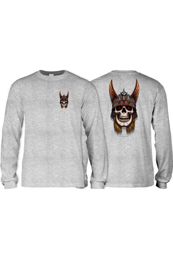 Powell Peralta Anderson Skull Long Sleeve Small Sport Grey