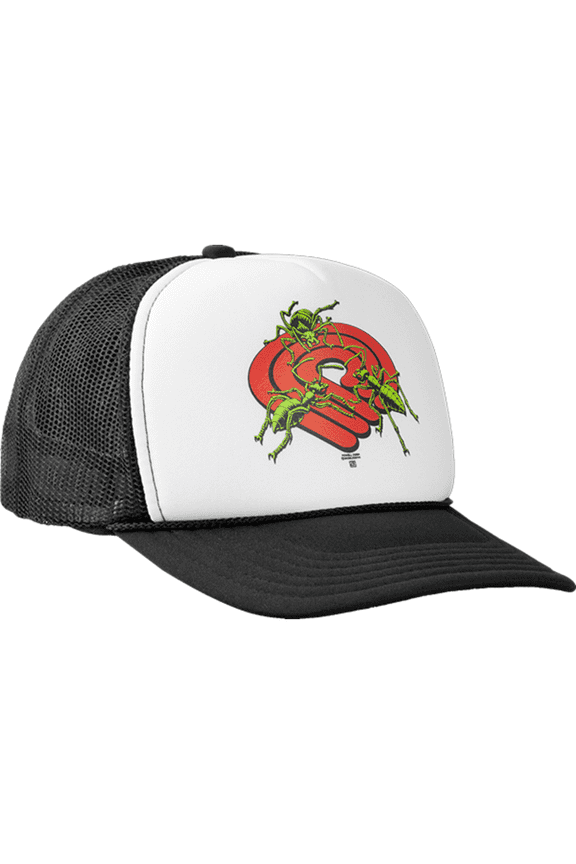 Powell Peralta Ants Mesh Skate HAT - Adjustable White/Red/Black