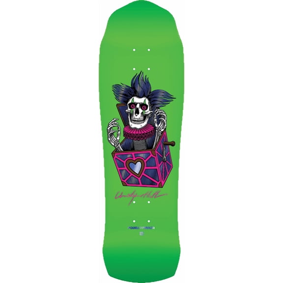 Powell Peralta Chris Hiett Skull Neon Green Skateboard Deck - 9.5" x 31.13" (Deck Only)