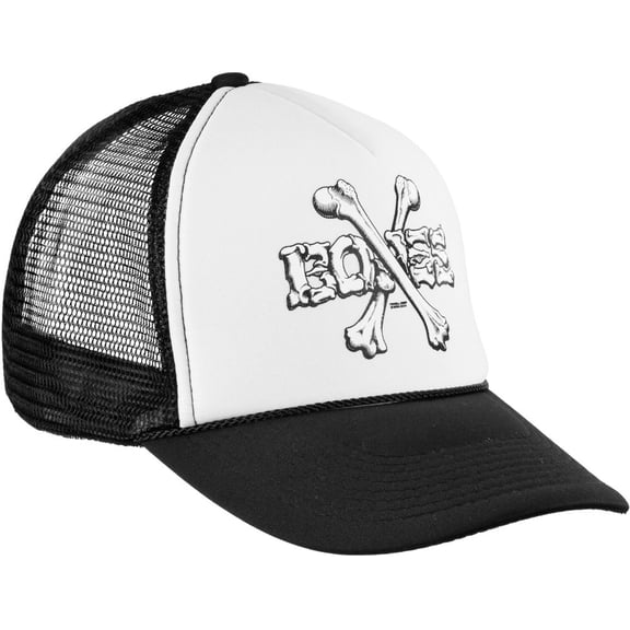 Powell Peralta Cross Bones Mesh Adjustable Hat White/Black