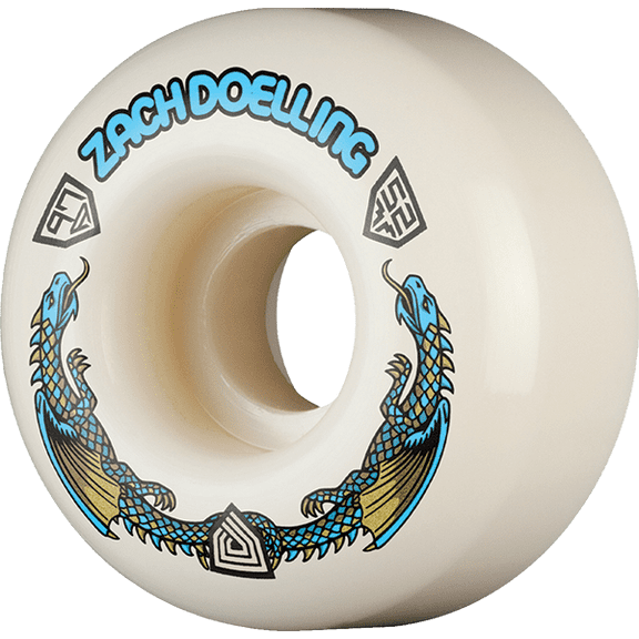 Powell Peralta Dragon Formula Doelling V1 Blue Dragon Blue Skateboard Wheels 52mm 97a (Set of 4)