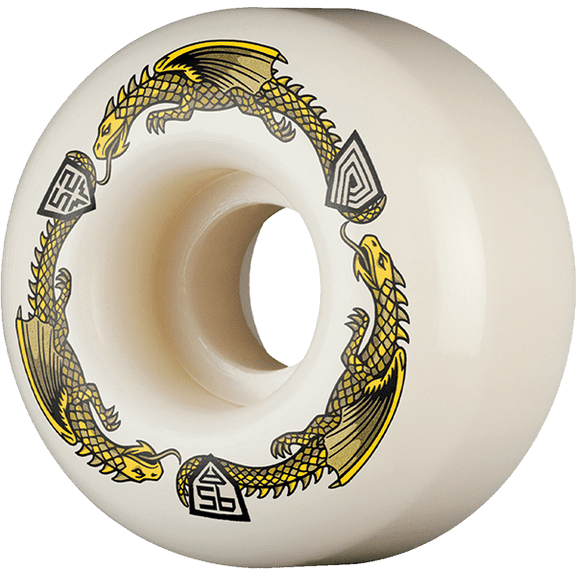 Powell Peralta Dragon Formula V1 Yellow Dragon Yellow Skateboard Wheels 52mm 95a (Set of 4)