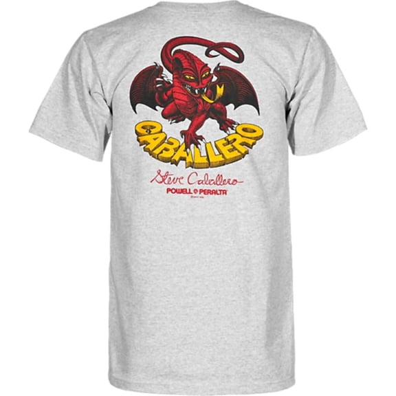 Powell Peralta Dragon Ii Short Sleeve T-Shirt Athletic Heather Grey, Medium, Men's