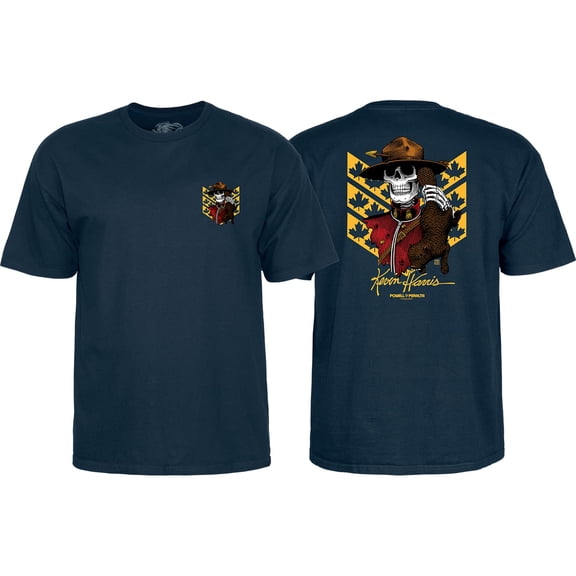 Powell Peralta Harris Mountie Short Sleeve T-Shirt Navy, Small, Men's