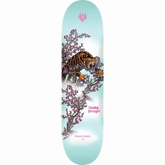 Powell Peralta Sakura Yosozumi Tiger Light Blue FLIGHT Skateboard Deck - 8.25" x 31.95" (Deck Only)