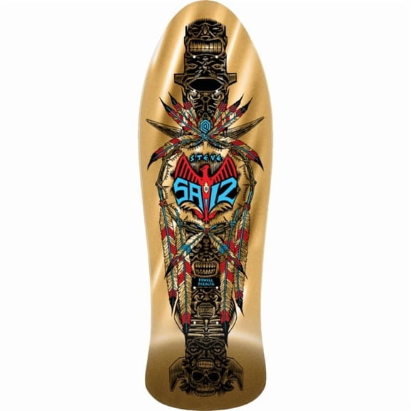 Powell Peralta Steve Saiz Totem 06 Gold Foil Old School Skateboard Deck - 10" x 30.81" (Deck Only)
