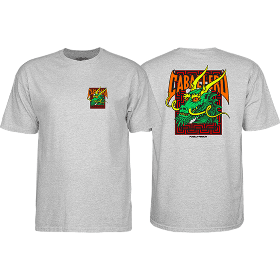 Powell Peralta Street Dragon Short Sleeve T-Shirt Heather Grey, Medium, Men's