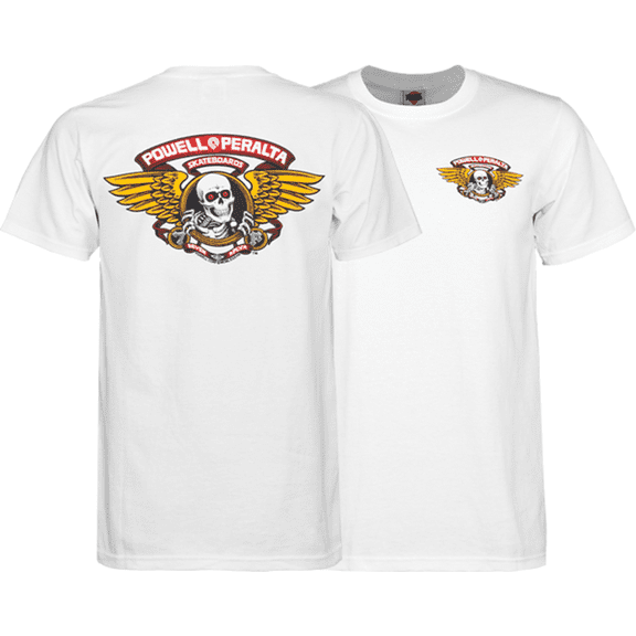 Powell Peralta Winged Ripper Short Sleeve T-Shirt White, Small, Men's