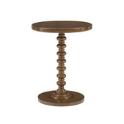 Powell Pesaro Round Pedestal Indoor Accent Side Table, 22.25 Tall, Hazelnut