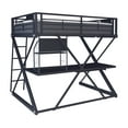 thumbnail image 1 of Powell Pierce Sleep, Study, and Store Full Loft Bed with Built-In Ladder, Textured Black, 1 of 13