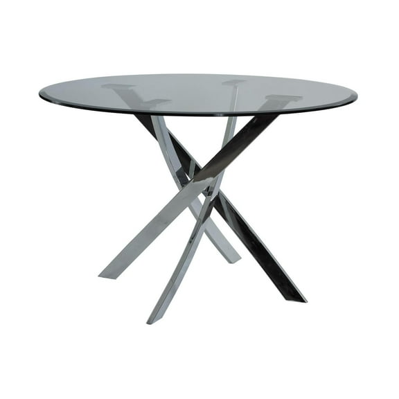 Powell Putnam Dining Table, Chrome