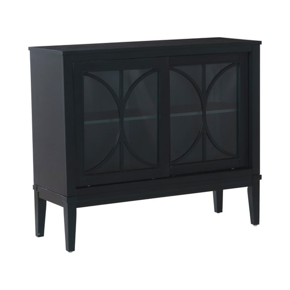 Powell Quentin 2-Sliding Door Accent Cabinet, Midnight Blue
