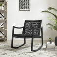 thumbnail image 1 of Powell Quinlan Mid Century Modern Woven Rope Beechwood Rocking Chair, Black, 1 of 24