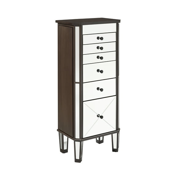 Powell Reboda Mirrored Jewelry Armoire, Dark Espresso