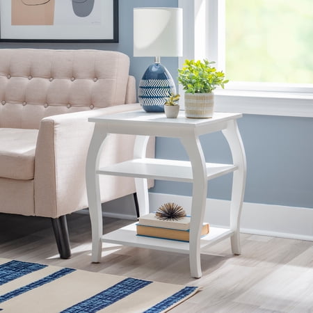 Powell Rellim Indoor Transitional 2- Shelf End Table, White