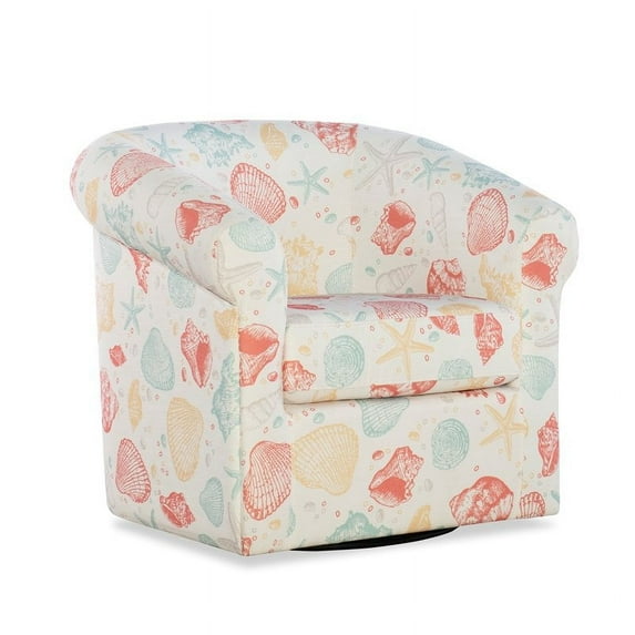 Powell Rhea Swivel Seashell Club Chair in Cream