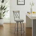 thumbnail image 1 of Powell Roselyn 24" Indoor Round Metal Swivel Counter Stool, Pewter, 1 of 11