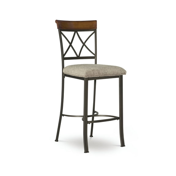 Powell Roselyn 29" Indoor Square Metal Bar Stool, Pewter