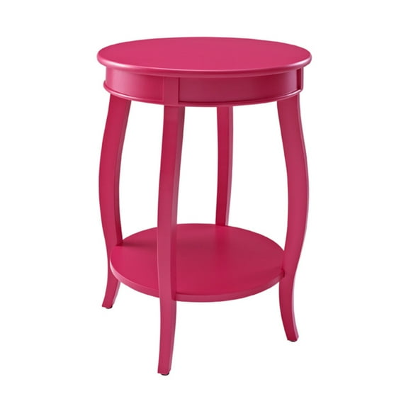 Powell Round Side Table with Shelf, Multiple Colors