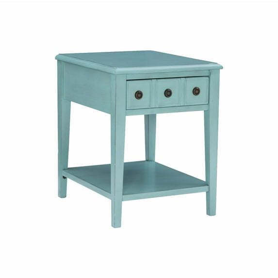 Powell Sadie Side Accent Table, Teal - 26 x 20 x 24 in.