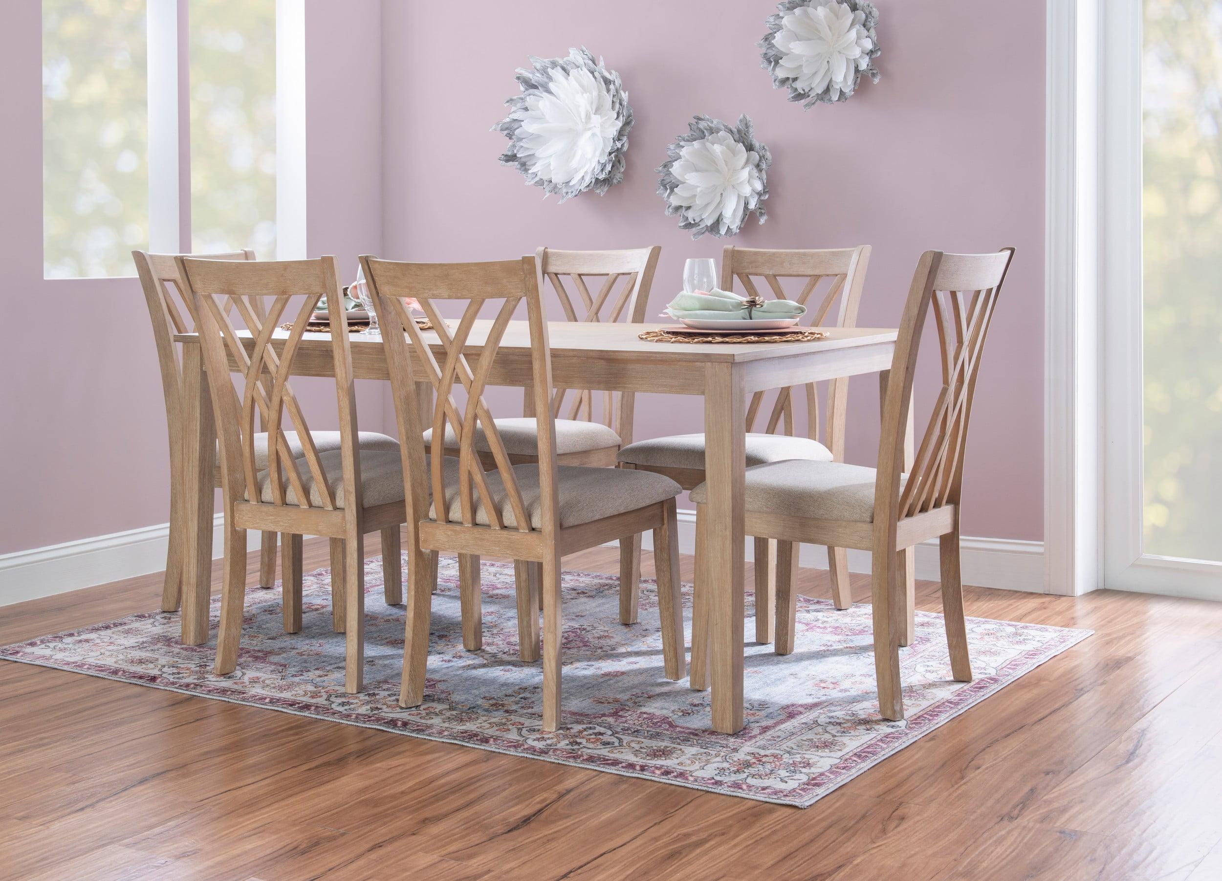 Powell Serenoa 7-Piece Dining Set, Natural