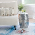 thumbnail image 1 of Powell Shanice Round Lace Cut Metal Indoor Accent Side Table, 19" Tall, Silver, 1 of 6