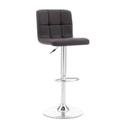 Powell Sherman 24-32" Indoor Adjustable Metal Swivel Bar Stool, Chrome/Brown Faux Leather