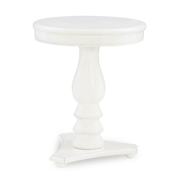 Powell Stanton Pedestal Accent Side Table, White