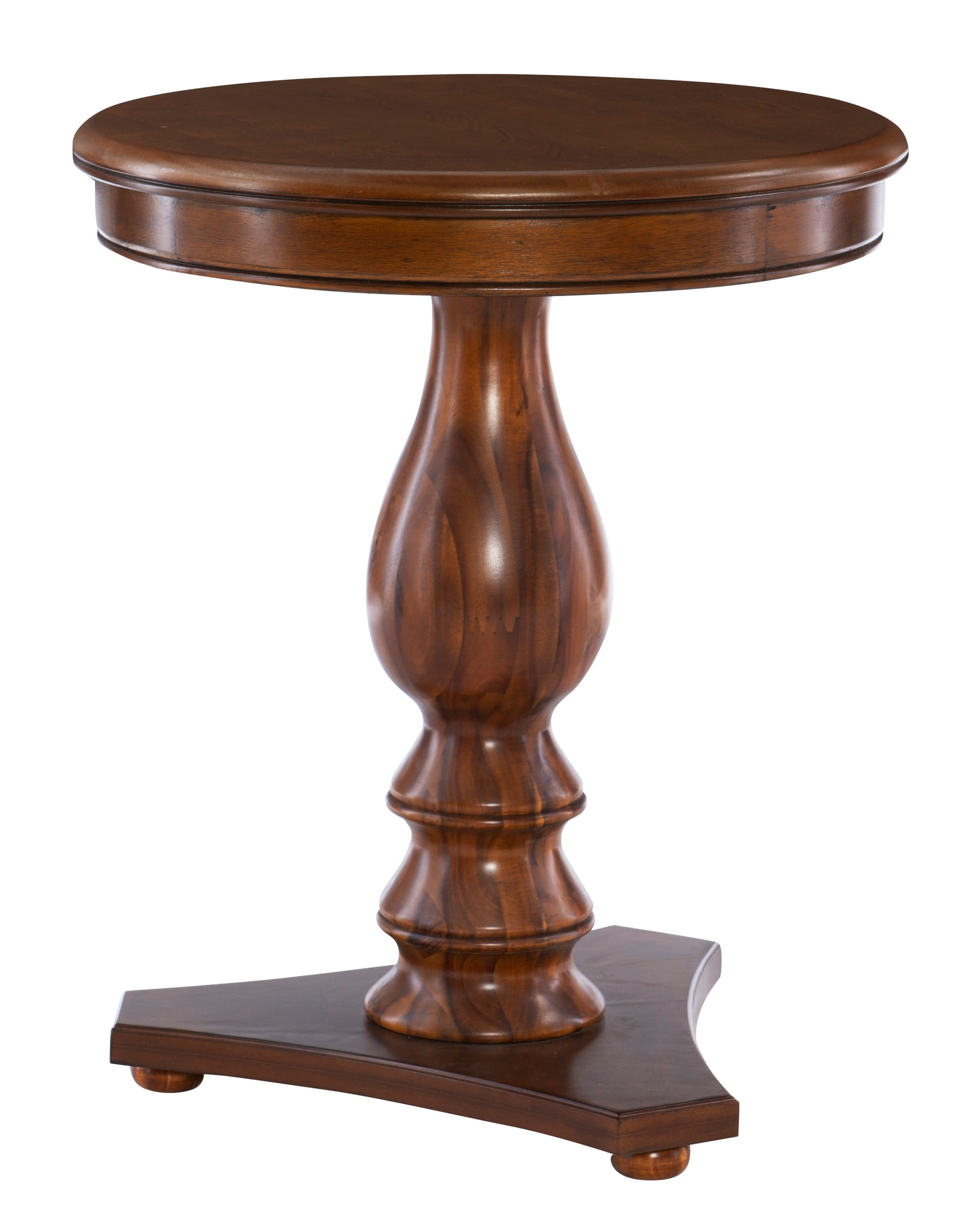 Powell Stanton Round Pedestal Indoor Accent Side Table, 24.5" Tall, Hazelnut Brown - Walmart.com