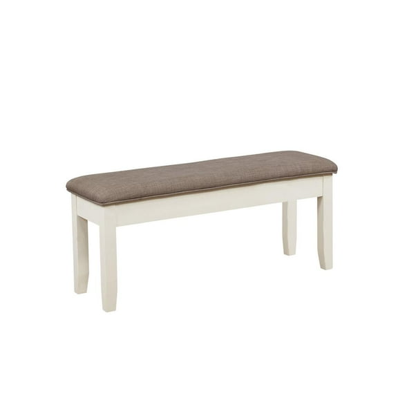 Powell Storage Bench with Upholstered Seat and Storage, White