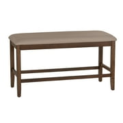 Powell Thewlis 25" Backless Farmhouse Counter Height Bench, Brown/Tan