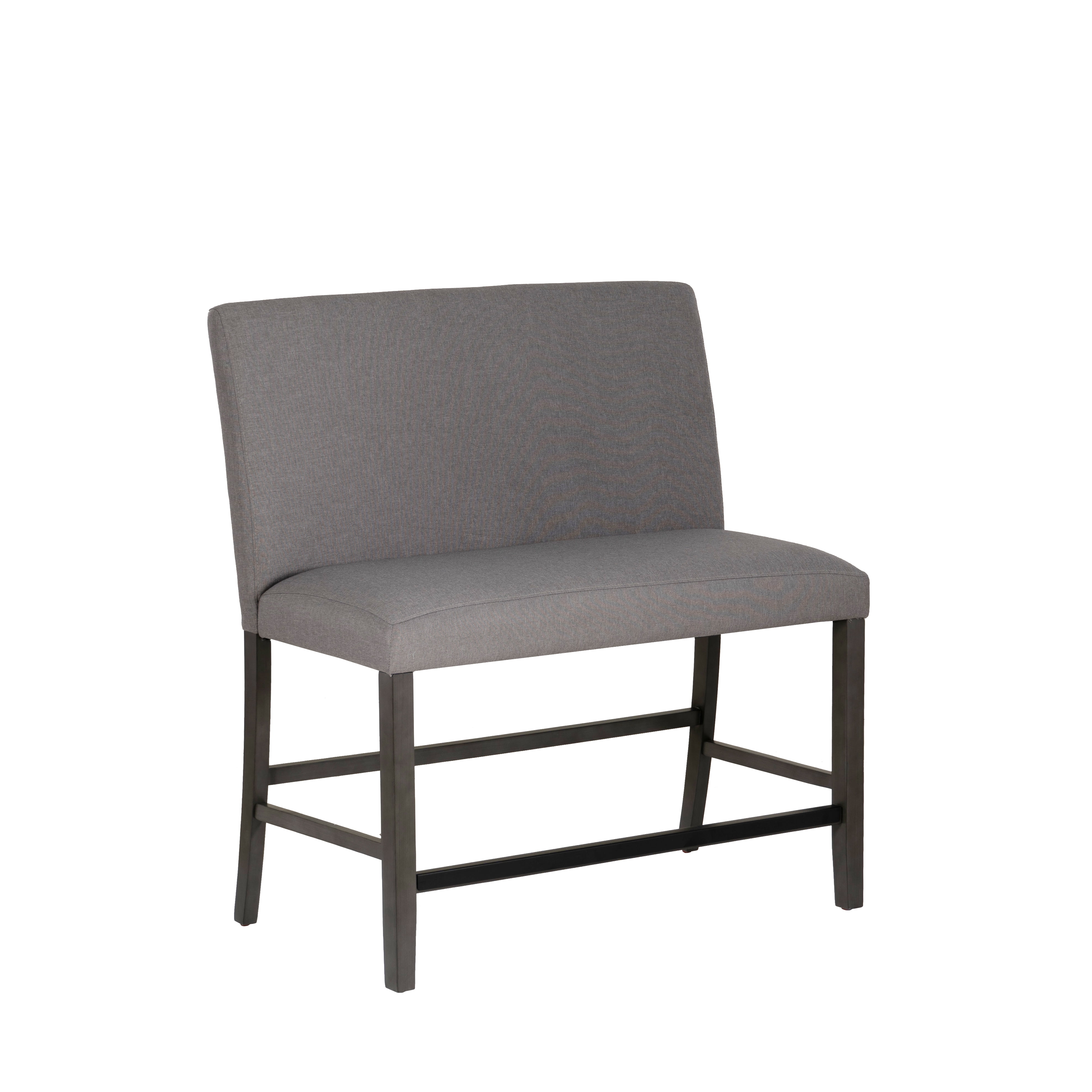 Powell Thewlis 25 inch Upholstered Farmhouse Counter Height Bench Gray