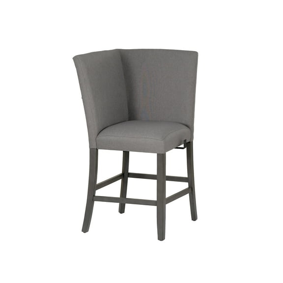 Powell Thewlis 25" Upholstered Farmhouse Counter Height Corner Seat, Gray