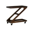 thumbnail image 1 of Powell Thornton 2-Tier Z-Frame Rolling Bar Cart with Glass Top, Walnut, 1 of 13