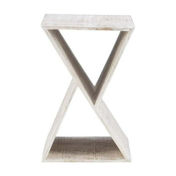 Powell Trevor Triangle Side Table Whitewash