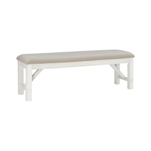 Powell Turino Distressed White Bench