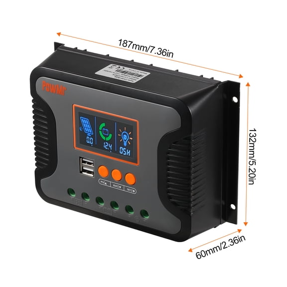 Power 80A Solar Power Controller PWM Battery Charging Controller 12V-48V Lithium Battery Solar Charge Controller With Bulk/Boost/Float Charge LCD Display 12V/24V/36V/48V Auto