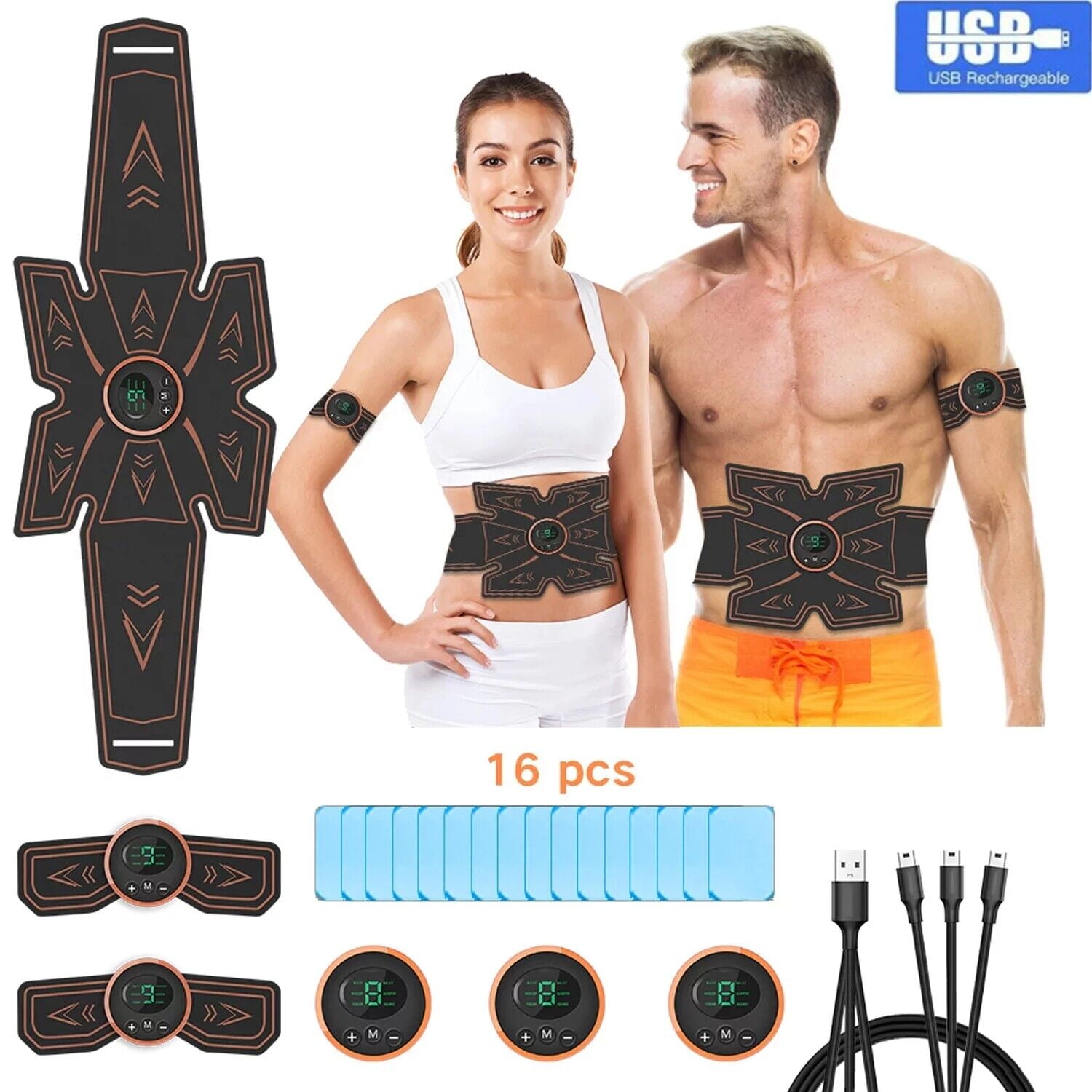 Power Abs Pro - EMS Abs Trainer Arms \u0026 Hips Muscle Stimulator Abdominal Training