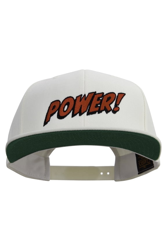 Power Abstract Cartoon Embroidered Wool Blend Prostyle Snapback - Natural OSFM