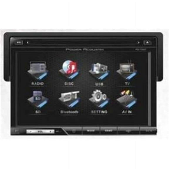 Power Acoustik 1DIN Touchscreen DVD-MP3 Receiver with Detachable Face USB-SD & Bluetooth Ready