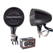 Power Acoustik Black Motorcycle Bluetooth Speaker System FM Radio & USB Input