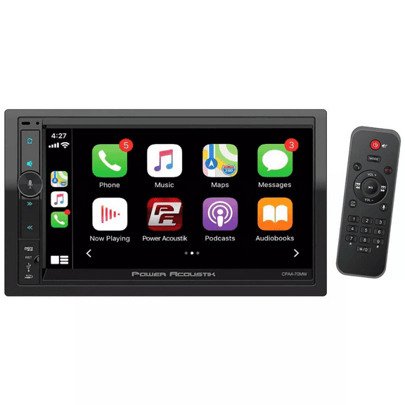 Power Acoustik 7 Double DIN Receiver with Wireless Apple CarPlay/Android Auto