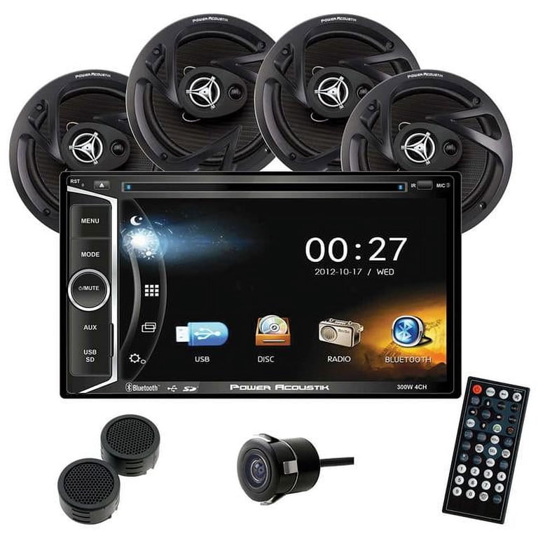 Power Acoustik Double Din DVD Receiver with 4 Camera & 6.5 in