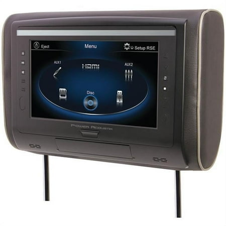 Power Acoustik - 9" Universal Replacement Headrest LCD Monitor with DVD Player - Black