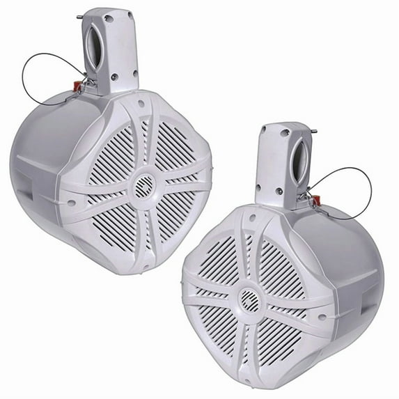 Power Acoustik Marine-Grade 6.5 in 500W Waterproof Wake Tower Speakers, White