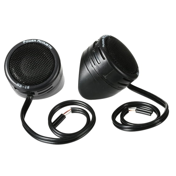 Power Acoustik NB-18 Super Tweeter Pair, 200W Peak Audio Capacity, Niobium Micro Dome Car Audio Tweeters