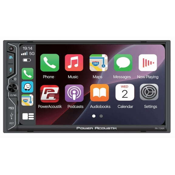 Power Acoustik PA-72WA 2-DIN Car Stereo Head Unit 7 Touchscreen, Wireless Apple CarPlay & Android Auto, Bluetooth, USB, DSP Audio, Backup Camera Support