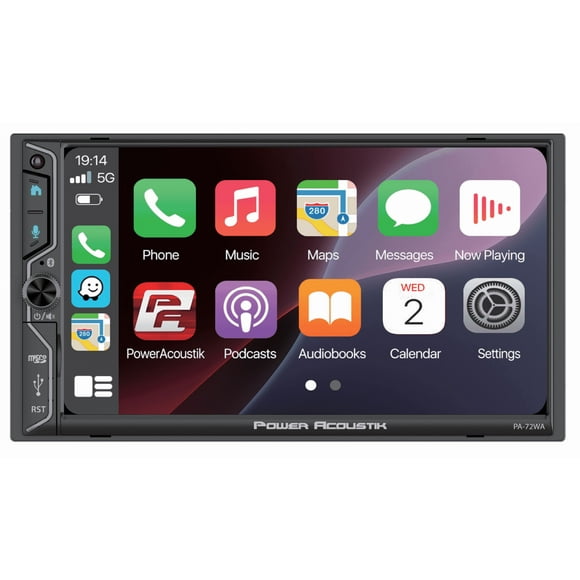 Power Acoustik PA-72WA 2-DIN Car Stereo Head Unit 7 Touchscreen, Wireless Apple CarPlay & Android Auto, Bluetooth, USB, DSP Audio, Backup Camera Support