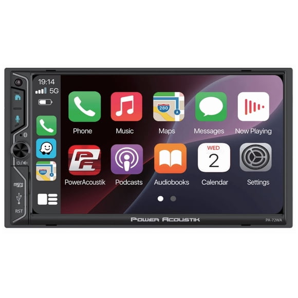 Power Acoustik PA-72WA 2-DIN Car Stereo Head Unit  7 Touchscreen, Wireless Apple CarPlay & Android Auto, Bluetooth, USB, DSP Audio, Backup Camera Support