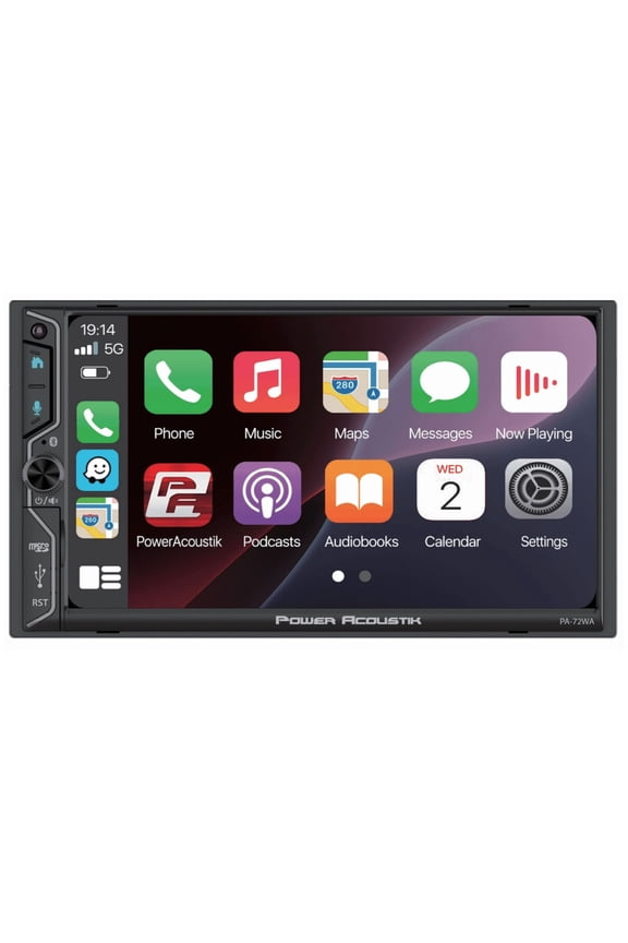 PA-72WA 2-DIN Car Stereo Head Unit 7 Touchscreen, Wireless Apple CarPlay & Android Auto, Bluetooth, USB, DSP Audio, Backup Camera Support